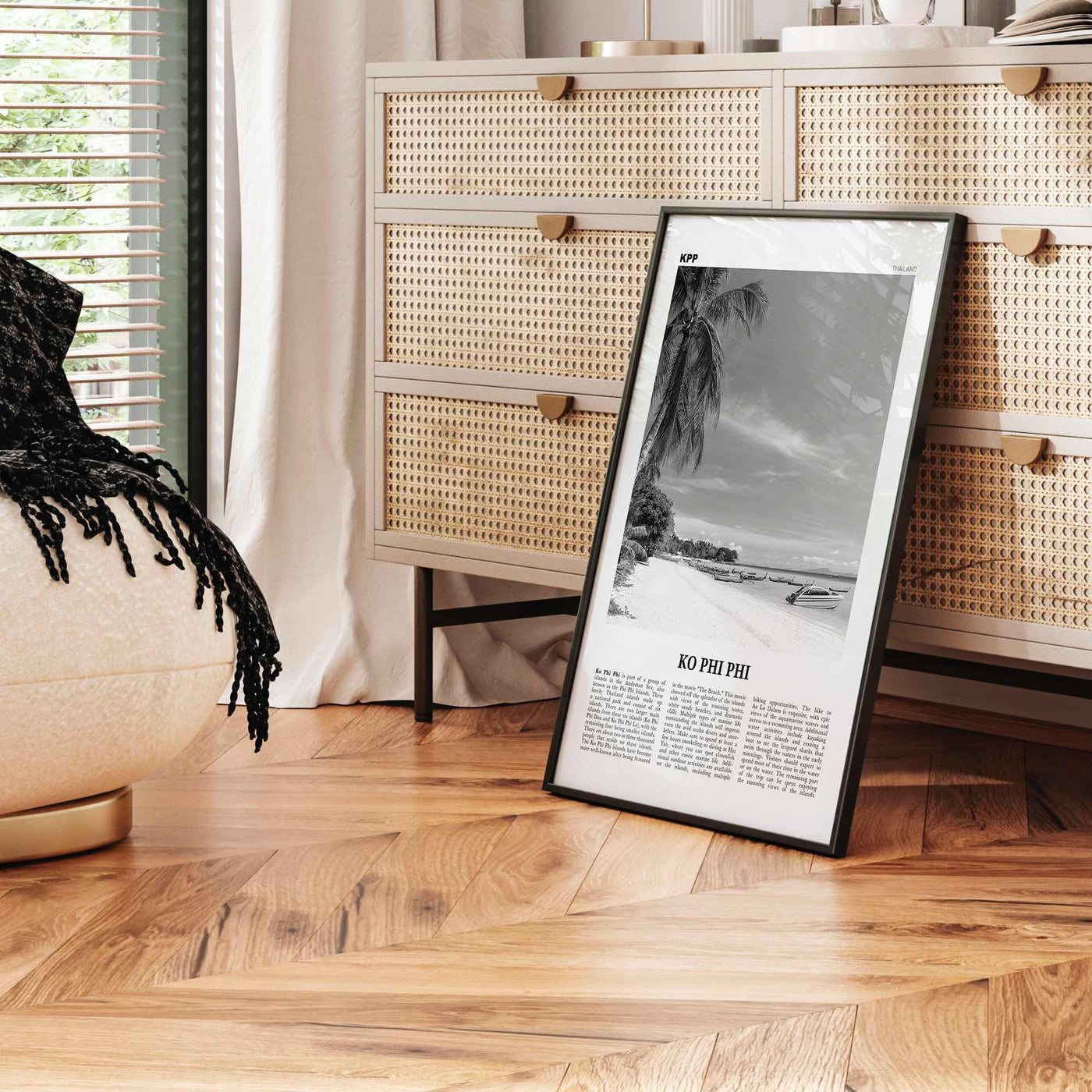 Ko Phi Phi Print Black and White, Ko Phi Phi Wall Art, Ko Phi Phi Poster, Ko Phi Phi Photo, Ko Phi Phi Wall Décor, Ko Phi Phi Map, Thailand