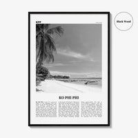 Ko Phi Phi Print Black and White, Ko Phi Phi Wall Art, Ko Phi Phi Poster, Ko Phi Phi Photo, Ko Phi Phi Wall Décor, Ko Phi Phi Map, Thailand