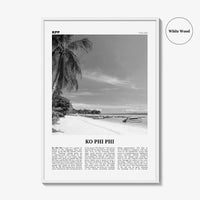 Ko Phi Phi Print Black and White, Ko Phi Phi Wall Art, Ko Phi Phi Poster, Ko Phi Phi Photo, Ko Phi Phi Wall Décor, Ko Phi Phi Map, Thailand