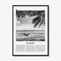 Ko Samui Print Black and White, Ko Samui Wall Art, Ko Samui Poster, Ko Samui Photo, Ko Samui Wall Décor, Ko Samui Map, Thailand