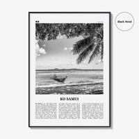 Ko Samui Print Black and White, Ko Samui Wall Art, Ko Samui Poster, Ko Samui Photo, Ko Samui Wall Décor, Ko Samui Map, Thailand