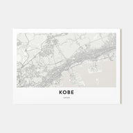 Kobe Map Landscape Poster