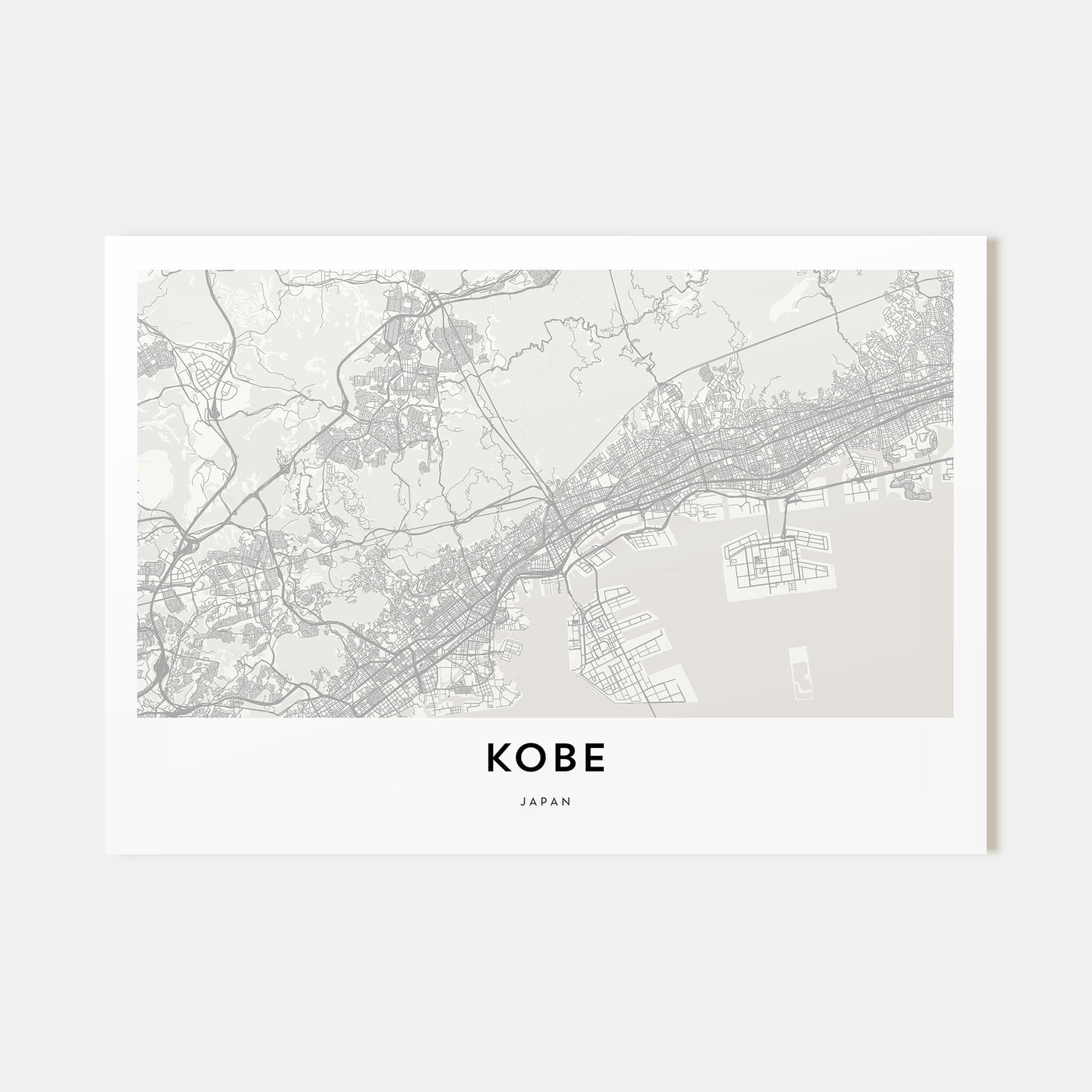 Kobe Map Landscape Poster