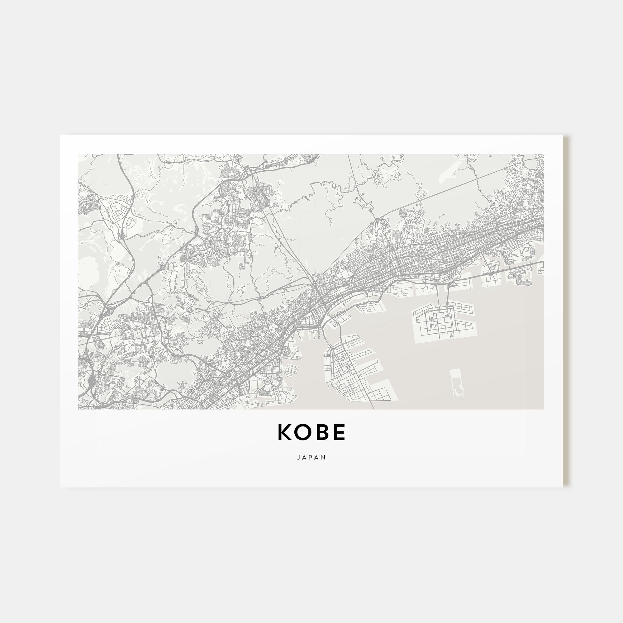 Kobe Map Landscape Poster