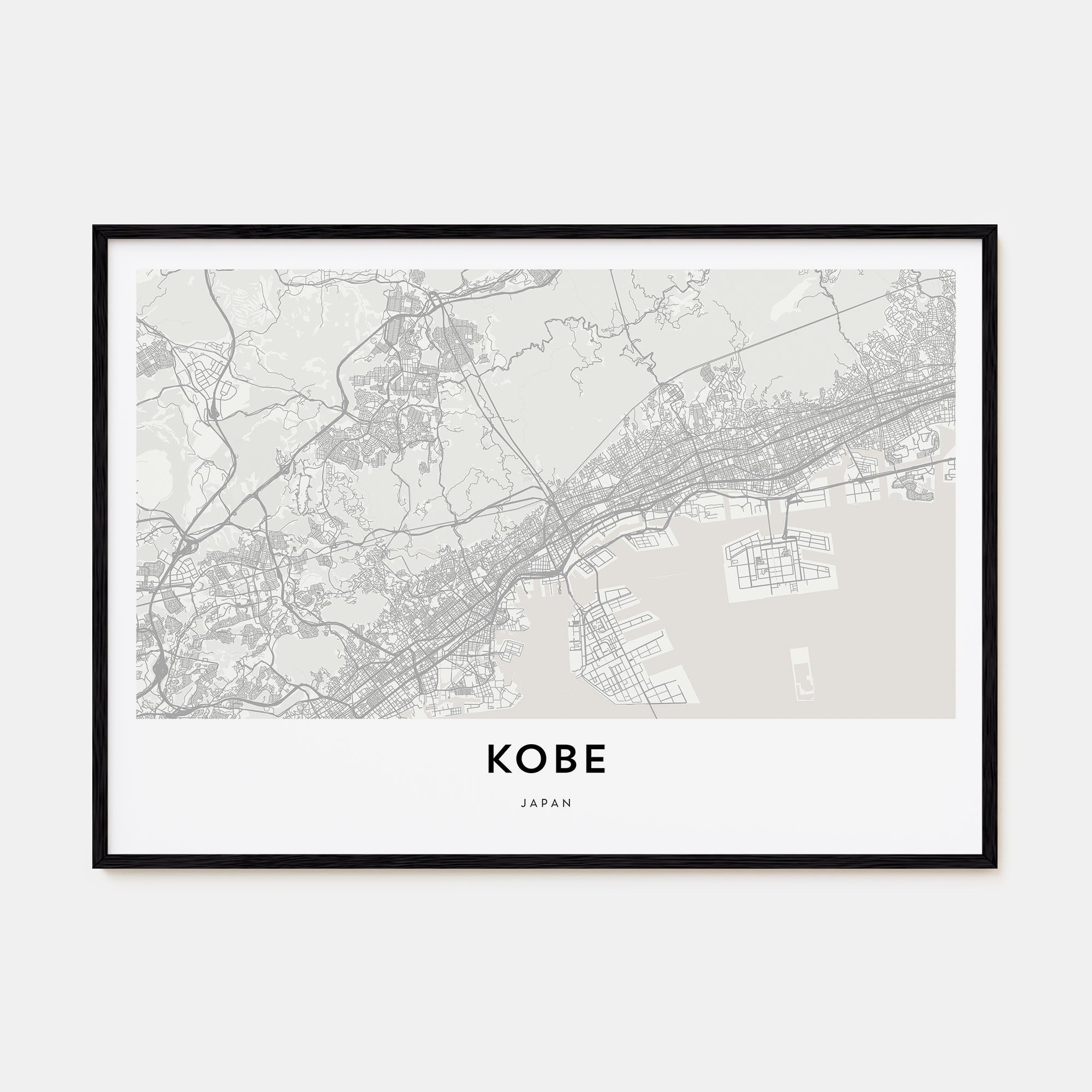 Kobe Map Landscape Poster