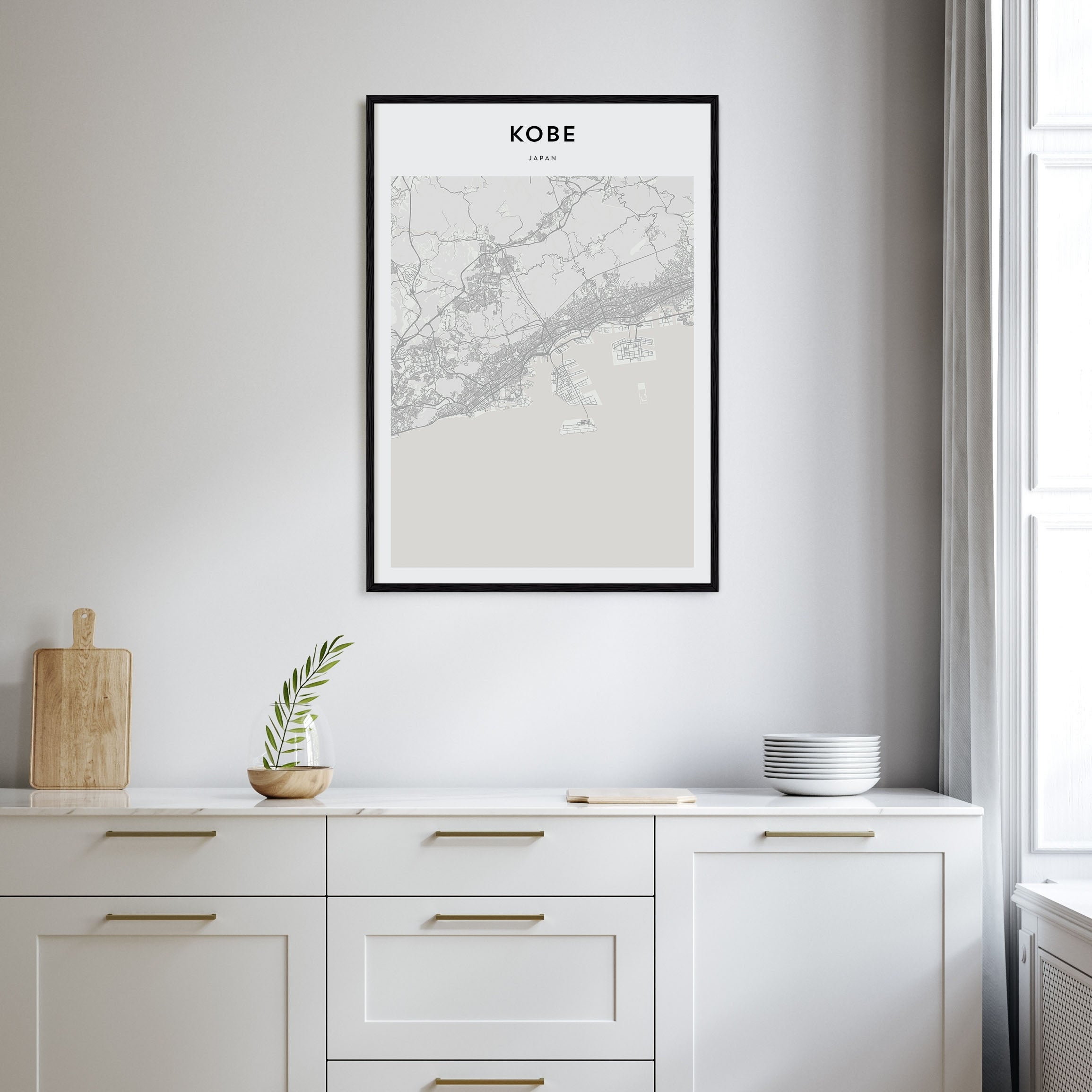 Kobe Map Portrait Poster