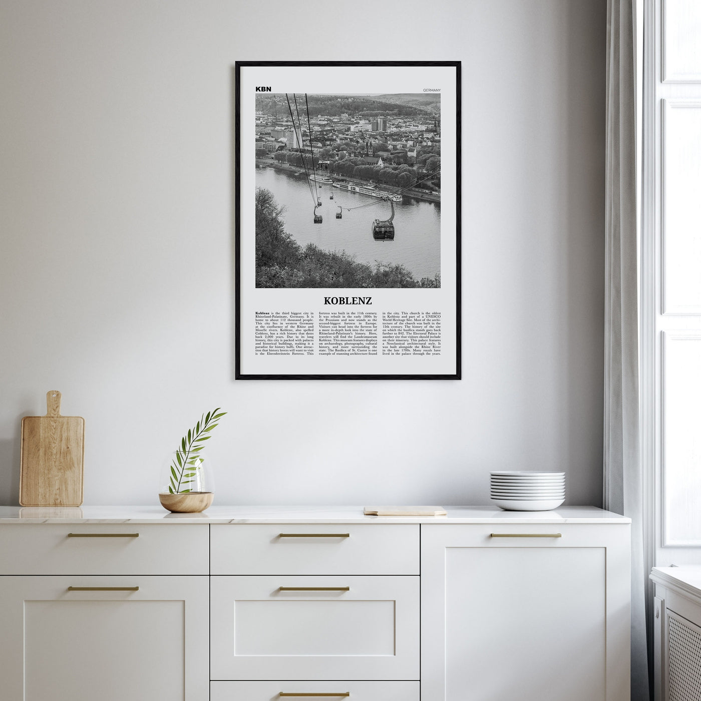 Koblenz Travel B&W Poster