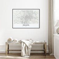 Kolkata Map Landscape Poster