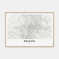 Kolkata Map Landscape Poster