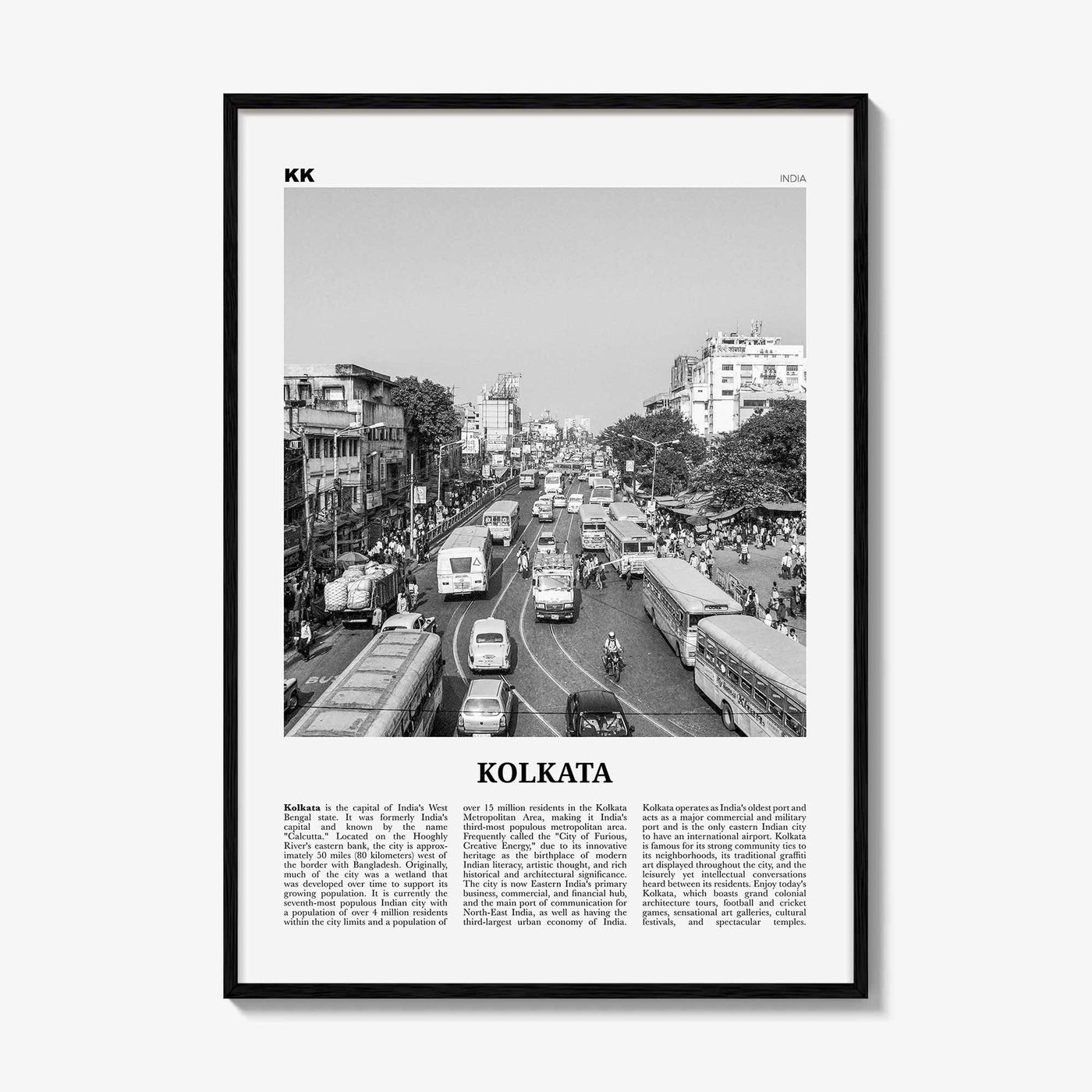 Kolkata Print Black and White, Kolkata Wall Art, Kolkata Poster, Kolkata Photo, Kolkata Wall Décor, India, Calcutta, West Bengal