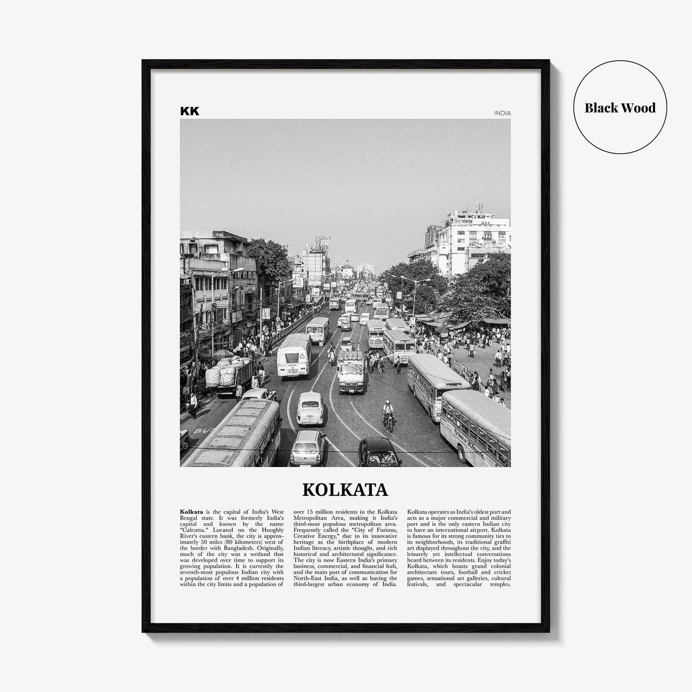 Kolkata Print Black and White, Kolkata Wall Art, Kolkata Poster, Kolkata Photo, Kolkata Wall Décor, India, Calcutta, West Bengal
