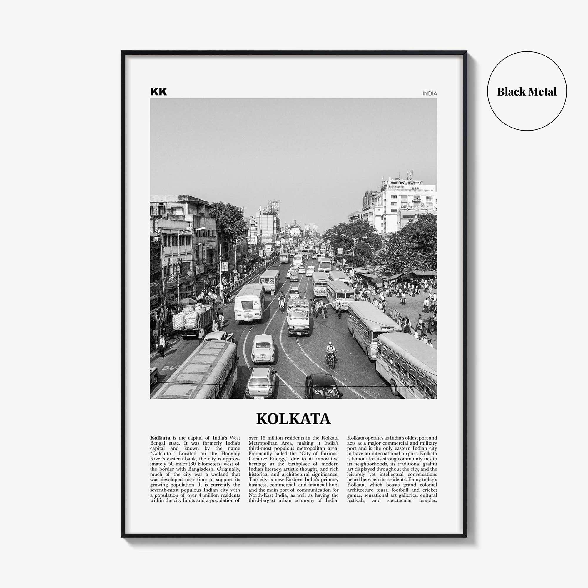 Kolkata Print Black and White, Kolkata Wall Art, Kolkata Poster, Kolkata Photo, Kolkata Wall Décor, India, Calcutta, West Bengal