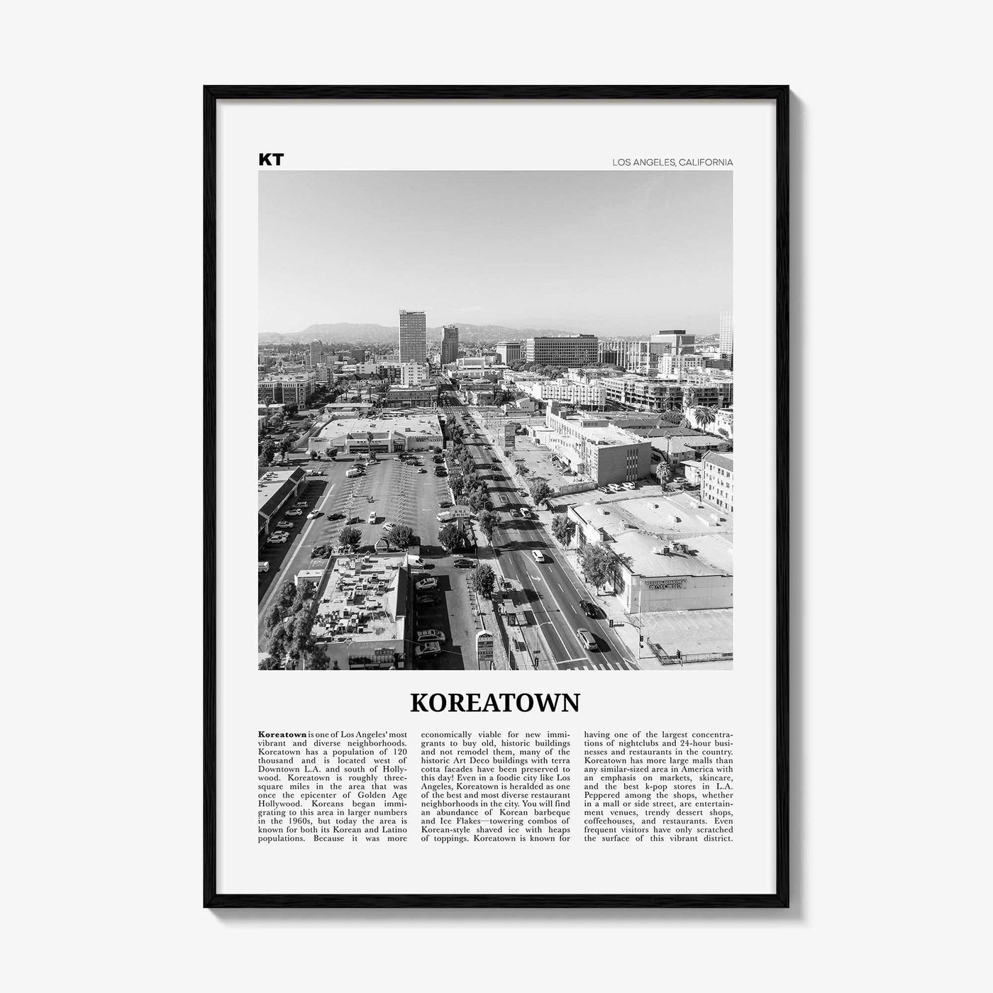 Koreatown Print Black and White Los Angeles, Koreatown Wall Art, Koreatown Poster, Koreatown Photo, Koreatown Wall Décor, California, USA