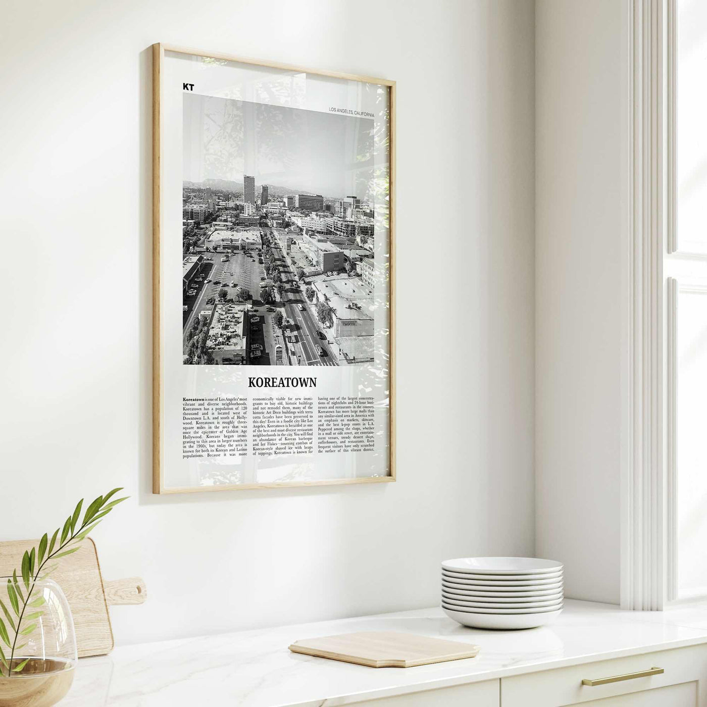 Koreatown Print Black and White Los Angeles, Koreatown Wall Art, Koreatown Poster, Koreatown Photo, Koreatown Wall Décor, California, USA