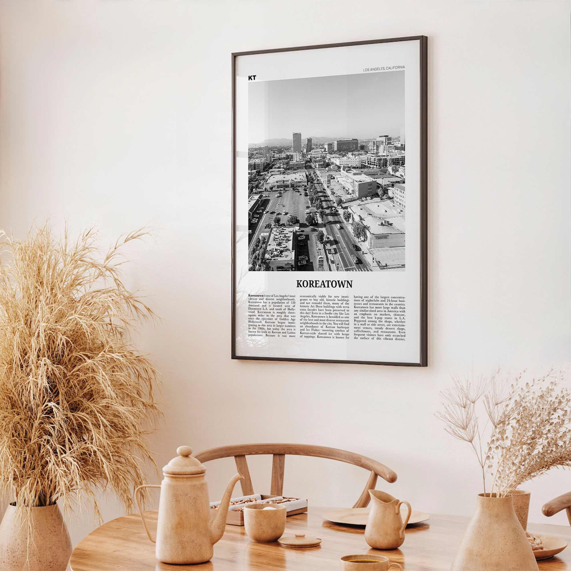 Koreatown Print Black and White Los Angeles, Koreatown Wall Art, Koreatown Poster, Koreatown Photo, Koreatown Wall Décor, California, USA