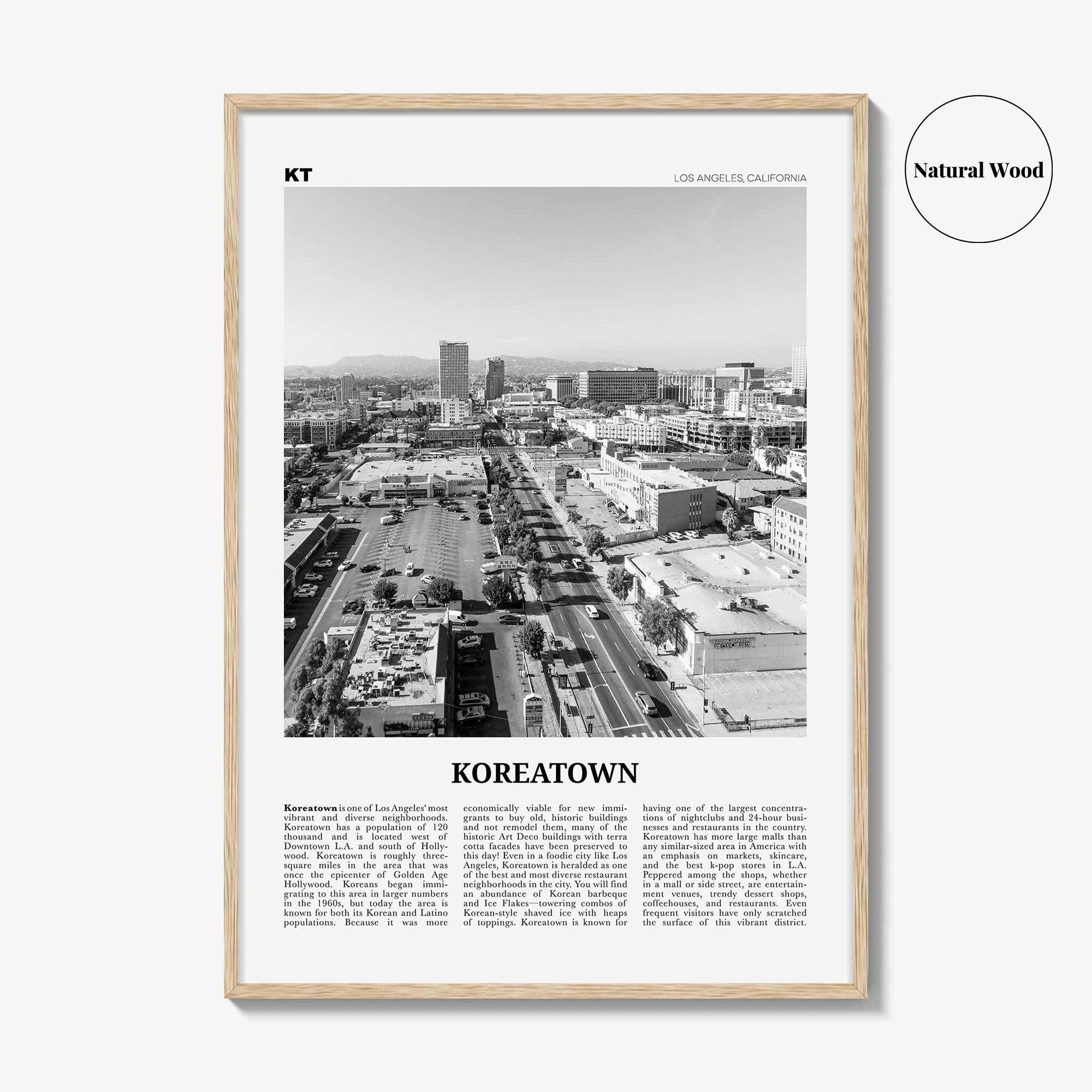 Koreatown Print Black and White Los Angeles, Koreatown Wall Art, Koreatown Poster, Koreatown Photo, Koreatown Wall Décor, California, USA