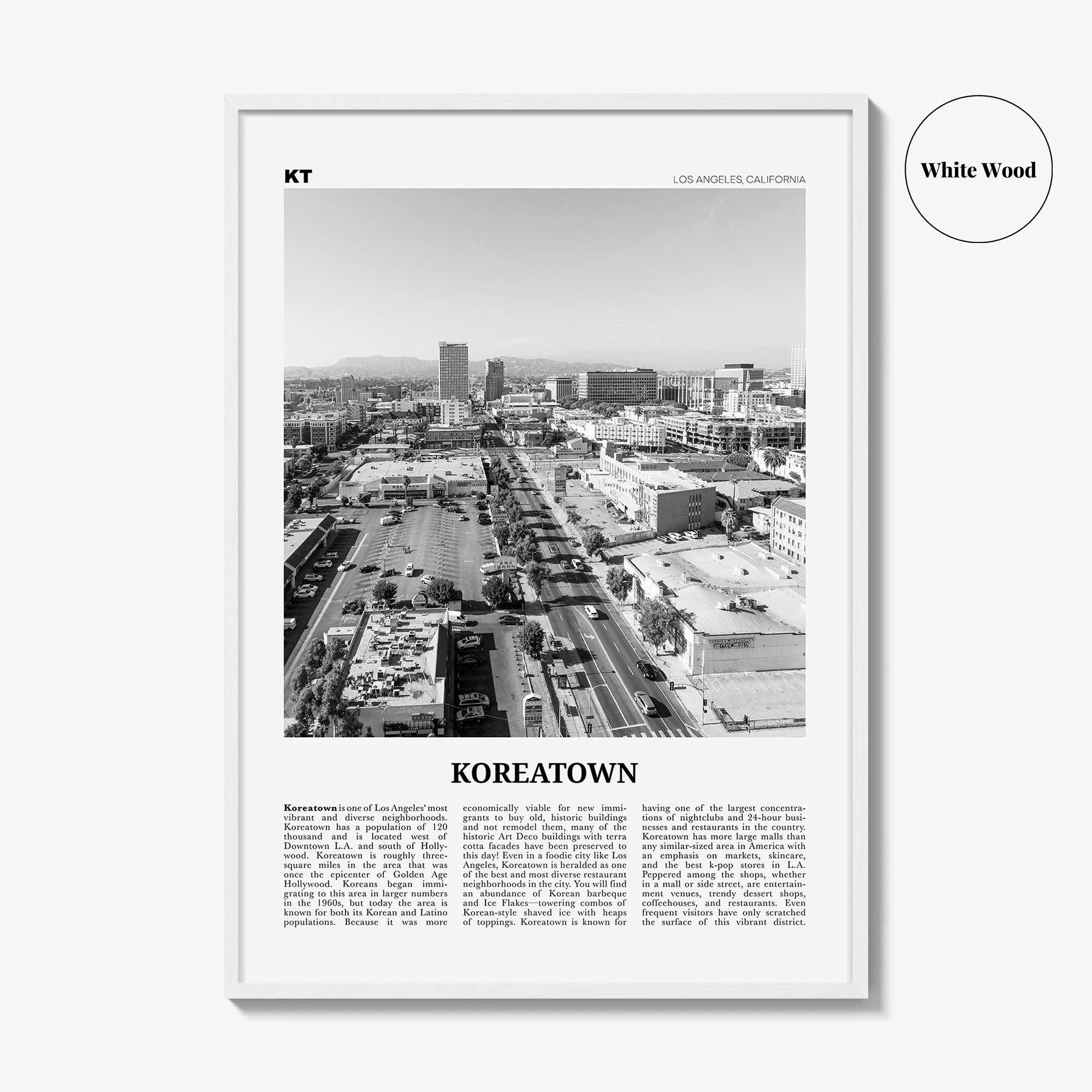 Koreatown Print Black and White Los Angeles, Koreatown Wall Art, Koreatown Poster, Koreatown Photo, Koreatown Wall Décor, California, USA
