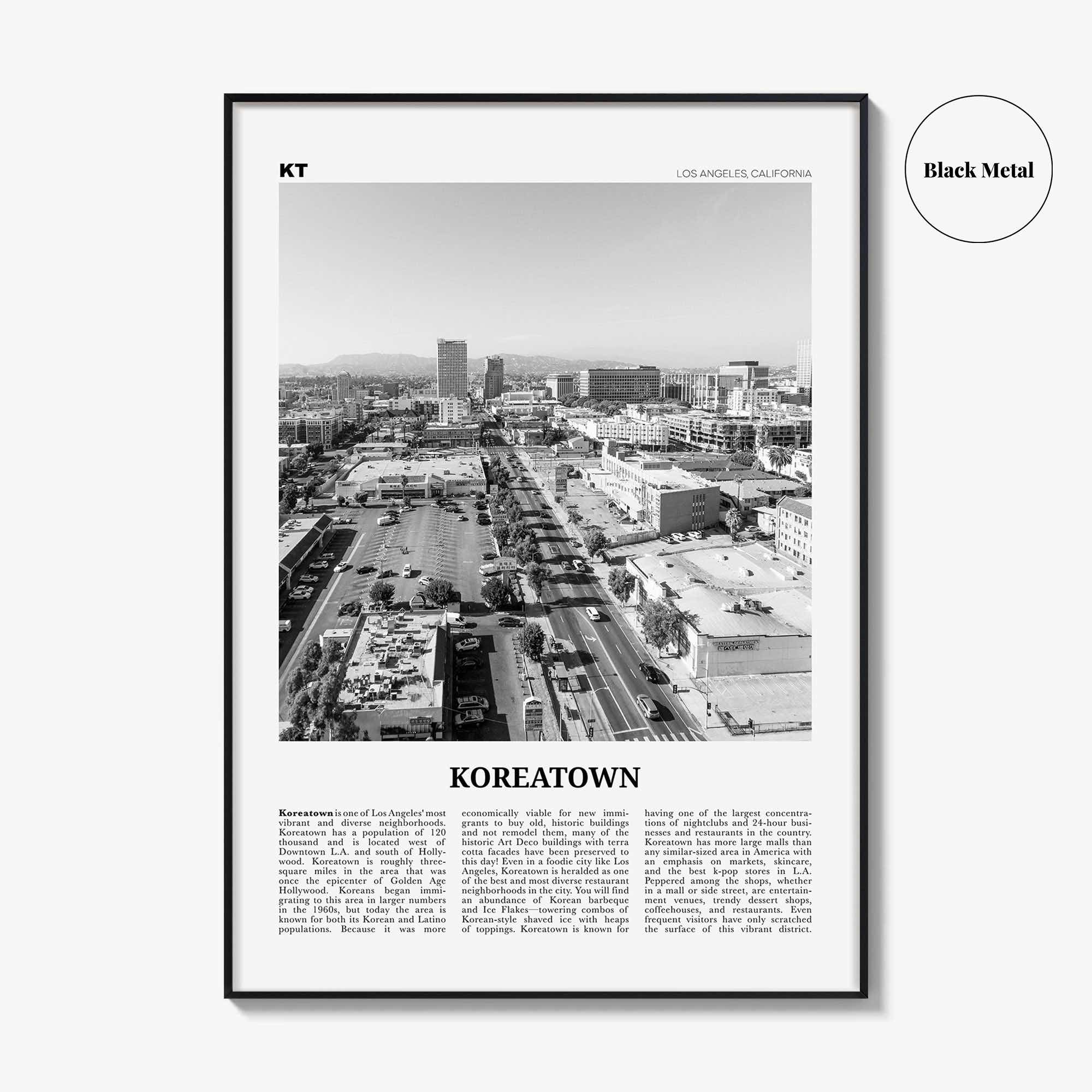 Koreatown Print Black and White Los Angeles, Koreatown Wall Art, Koreatown Poster, Koreatown Photo, Koreatown Wall Décor, California, USA