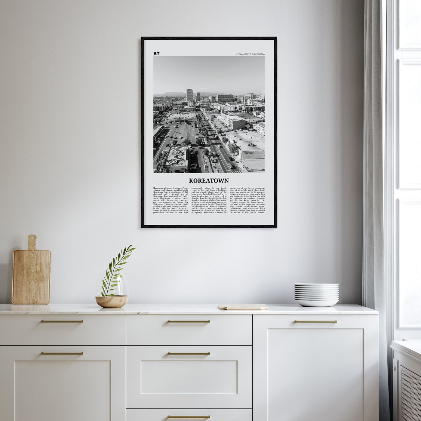 Koreatown, Los Angeles Travel B&W Poster