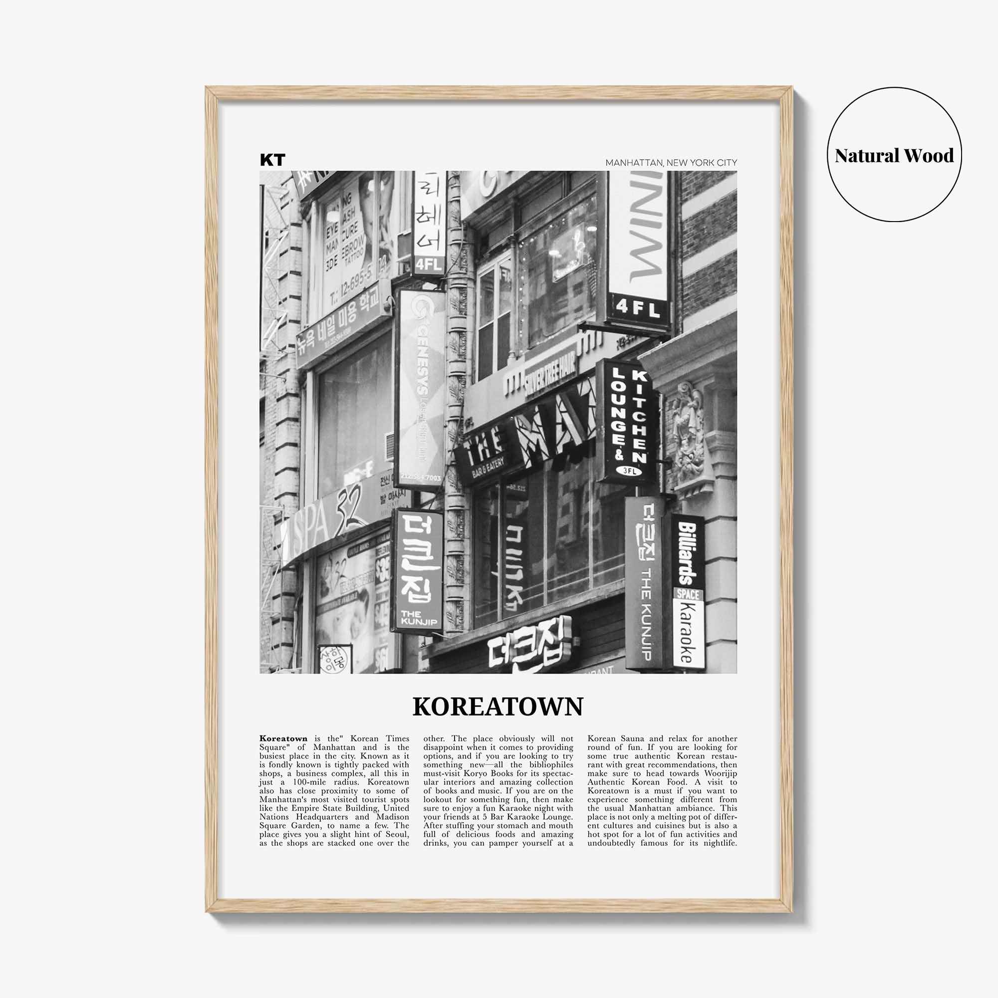 Koreatown Print Black and White New York, Koreatown Wall Art, Koreatown Poster, Koreatown Photo, Koreatown Wall Décor, Manhattan, USA