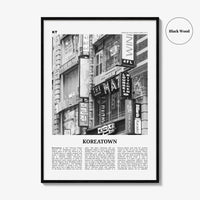 Koreatown Print Black and White New York, Koreatown Wall Art, Koreatown Poster, Koreatown Photo, Koreatown Wall Décor, Manhattan, USA