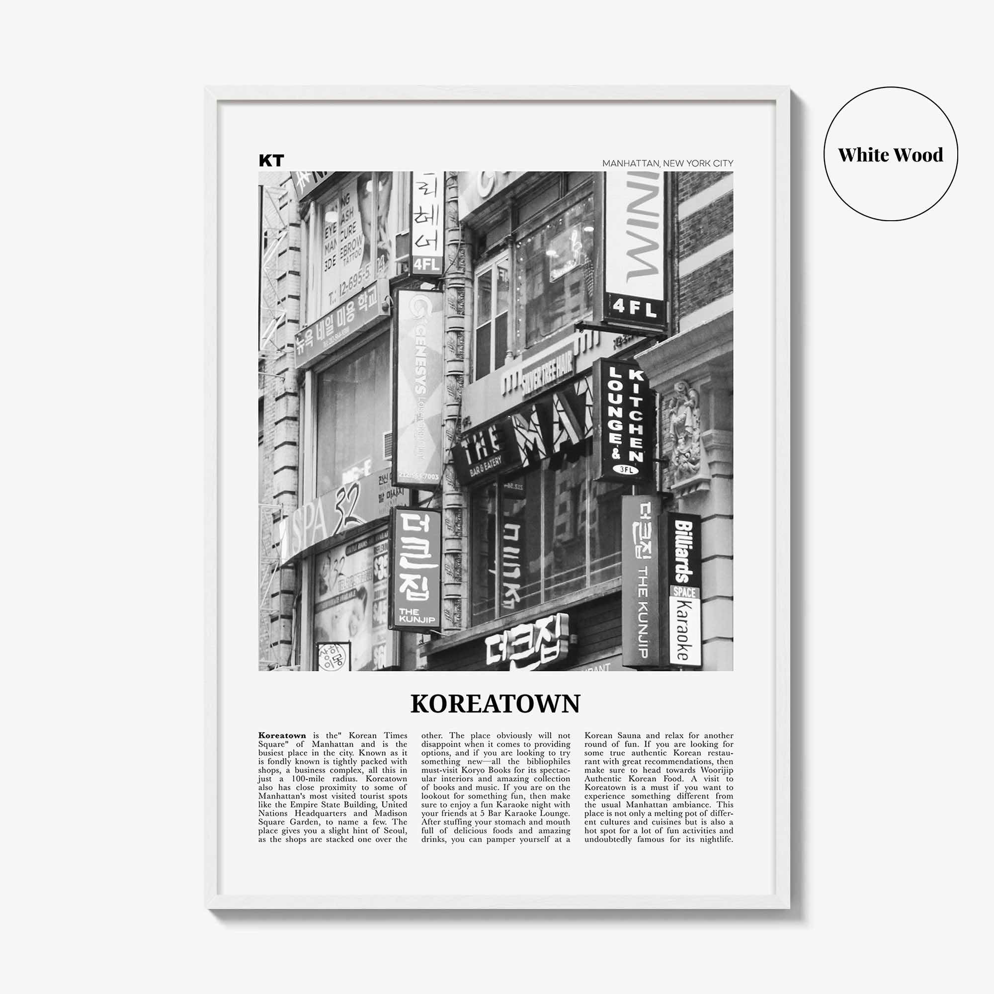 Koreatown Print Black and White New York, Koreatown Wall Art, Koreatown Poster, Koreatown Photo, Koreatown Wall Décor, Manhattan, USA