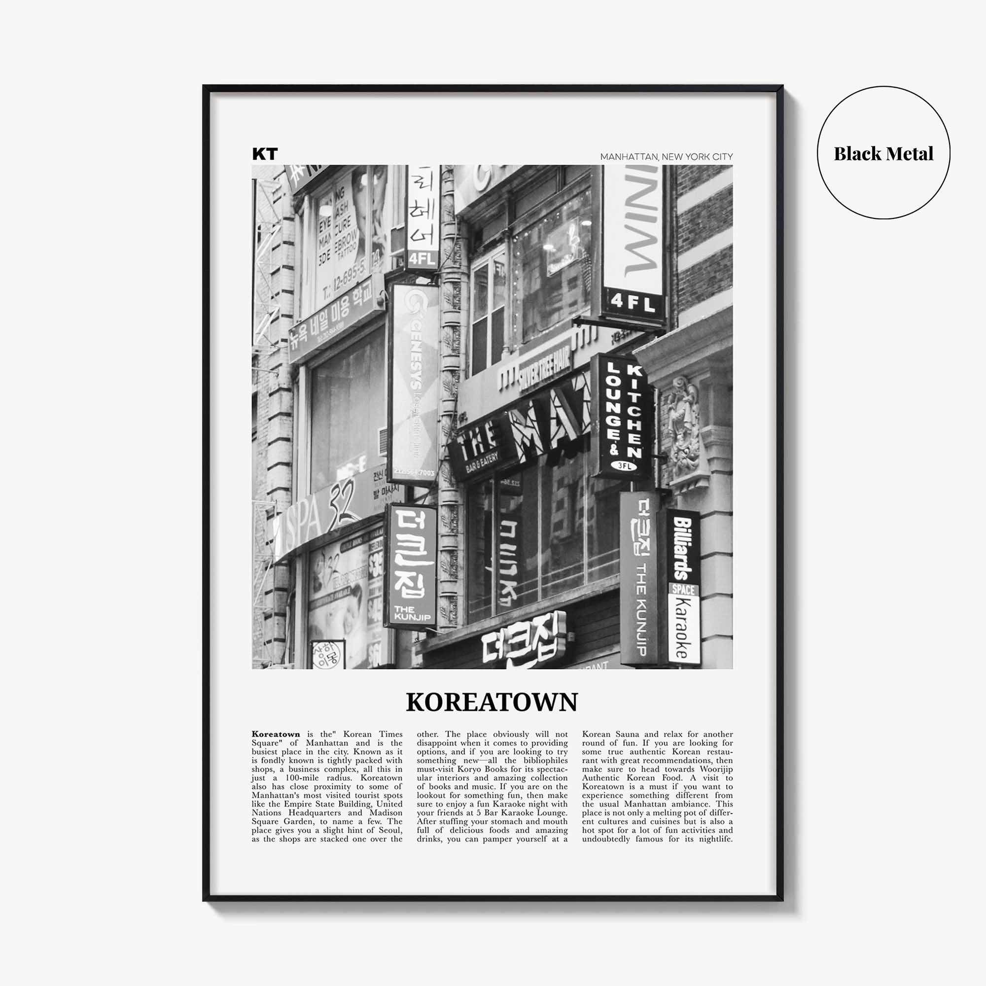 Koreatown Print Black and White New York, Koreatown Wall Art, Koreatown Poster, Koreatown Photo, Koreatown Wall Décor, Manhattan, USA