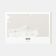 Kos Map Landscape Poster