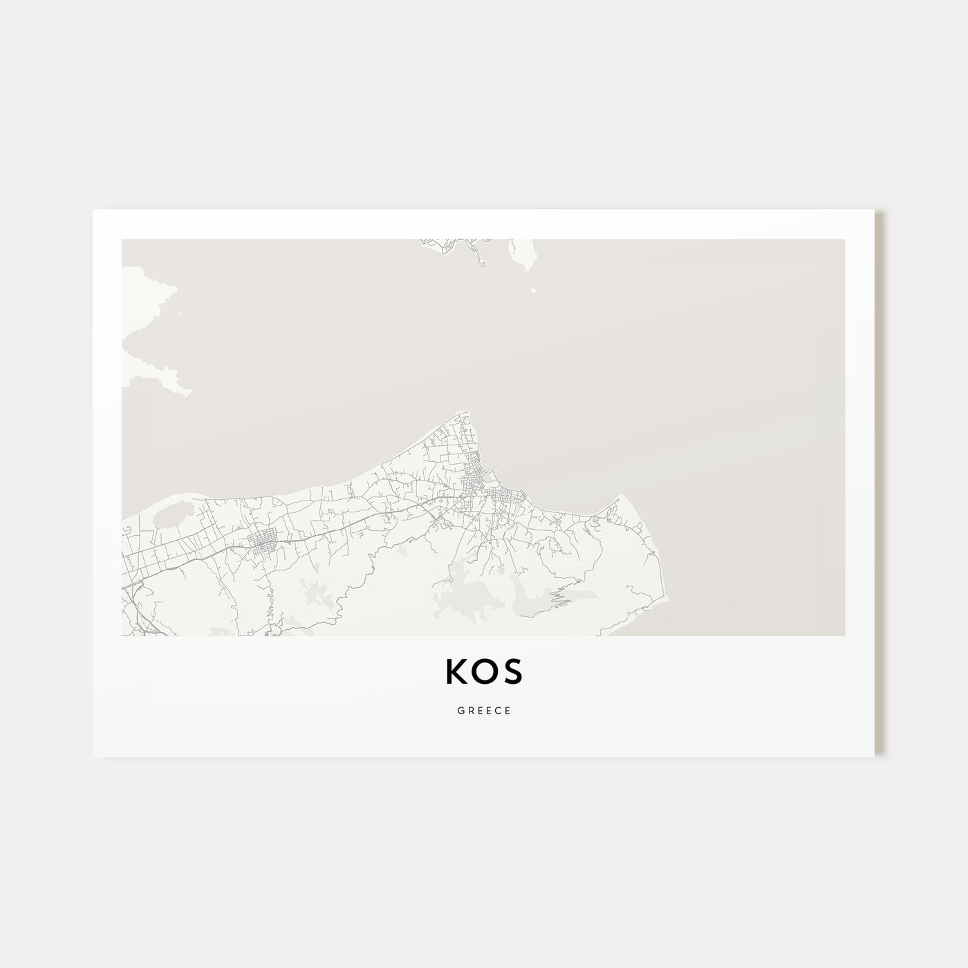 Kos Map Landscape Poster