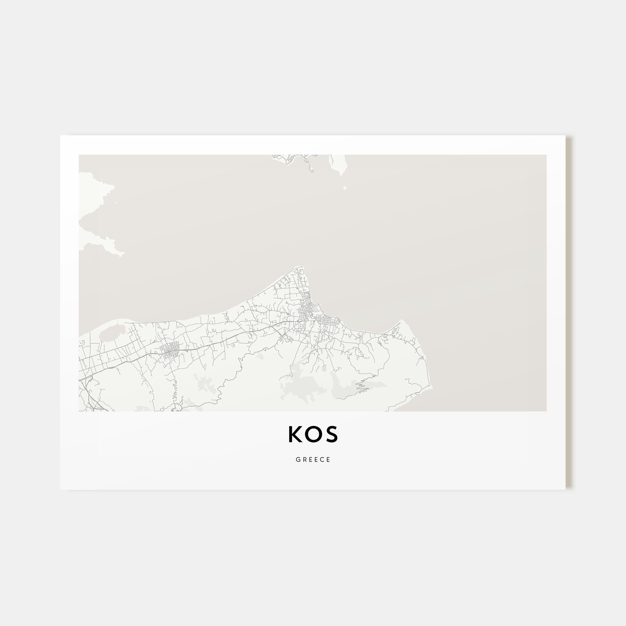 Kos Map Landscape Poster