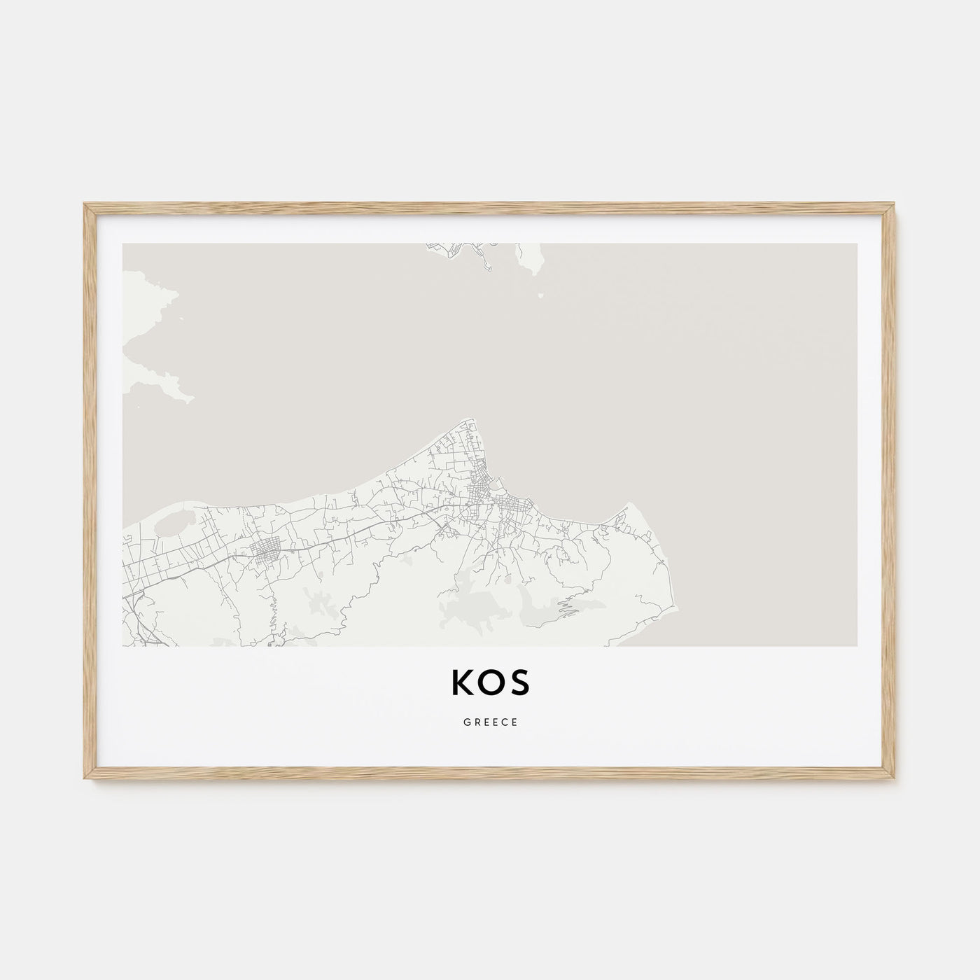 Kos Map Landscape Poster
