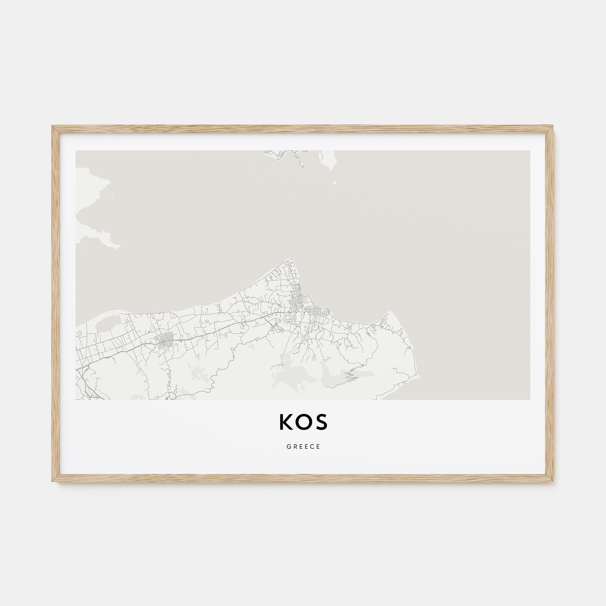 Kos Map Landscape Poster