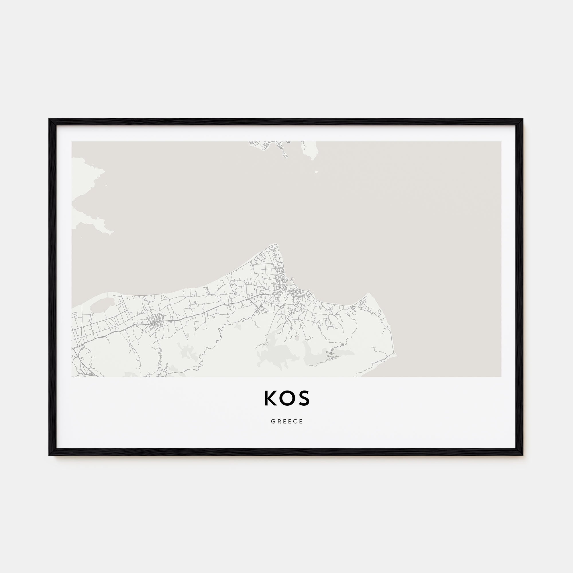 Kos Map Landscape Poster