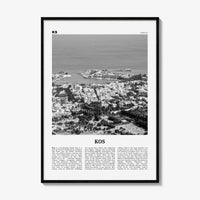 Kos Print Black and White, Kos Wall Art, Kos Poster, Kos Photo, Kos Wall Décor, Cos, Κως, Greece, Europe, Greek, Aegean Sea