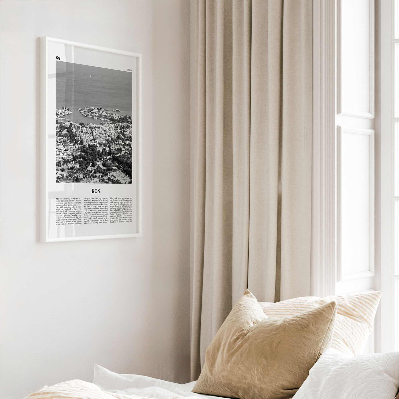 Kos Print Black and White, Kos Wall Art, Kos Poster, Kos Photo, Kos Wall Décor, Cos, Κως, Greece, Europe, Greek, Aegean Sea