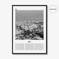 Kos Print Black and White, Kos Wall Art, Kos Poster, Kos Photo, Kos Wall Décor, Cos, Κως, Greece, Europe, Greek, Aegean Sea