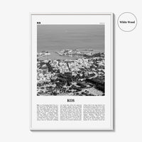 Kos Print Black and White, Kos Wall Art, Kos Poster, Kos Photo, Kos Wall Décor, Cos, Κως, Greece, Europe, Greek, Aegean Sea