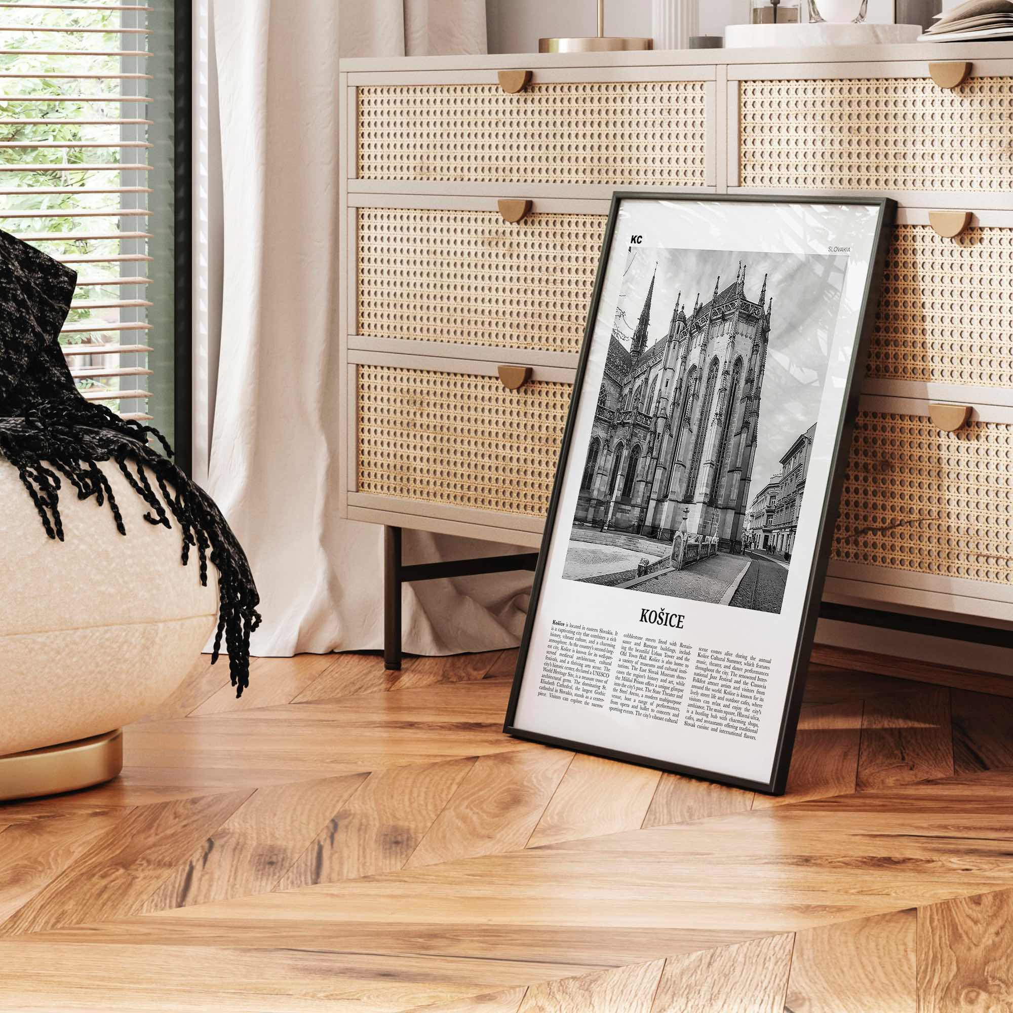 Kosice Print Black and White, Kosice Wall Art, Kosice Poster, Kosice Photo, Kosice Wall Décor, Kosice Map, Slovakia