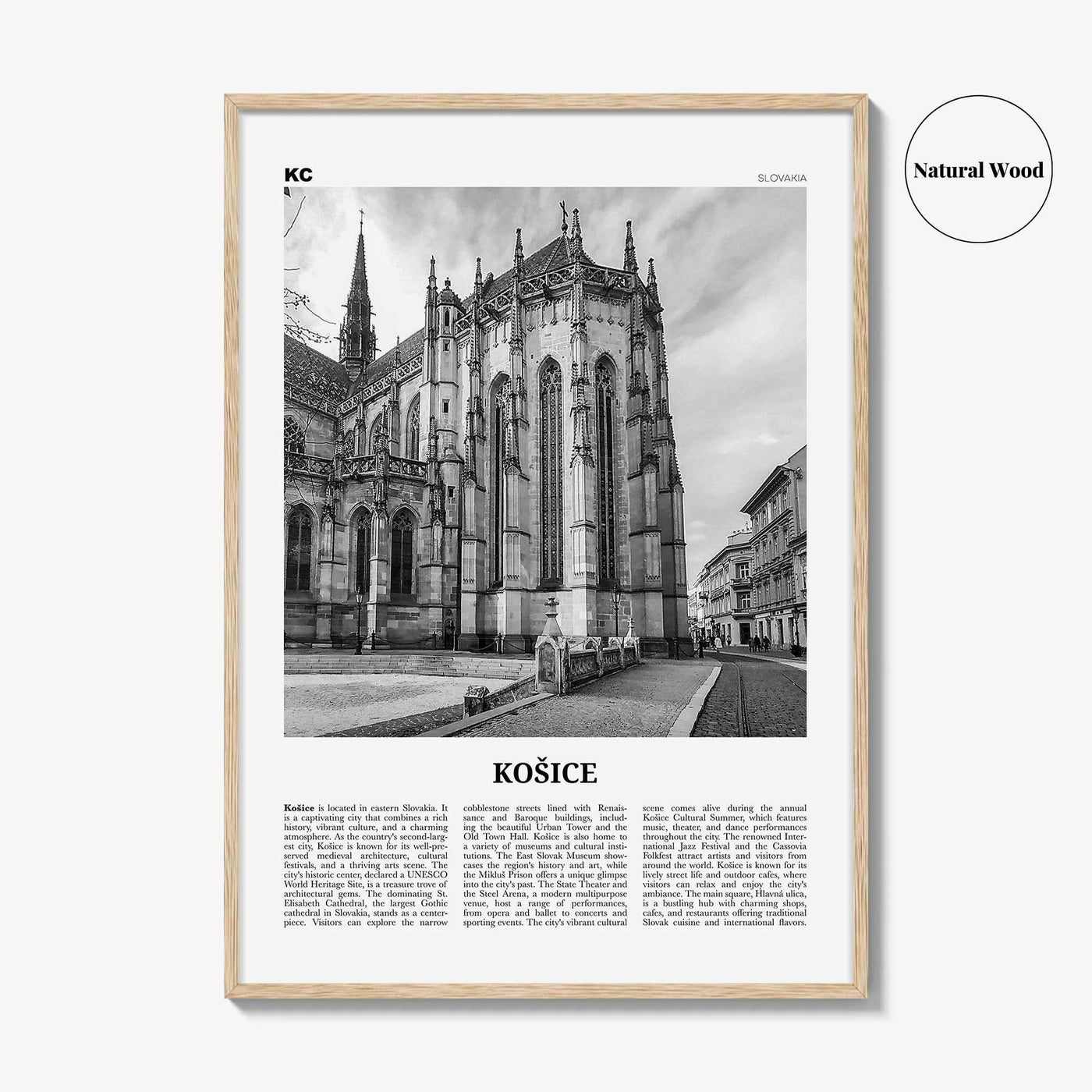 Kosice Print Black and White, Kosice Wall Art, Kosice Poster, Kosice Photo, Kosice Wall Décor, Kosice Map, Slovakia