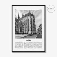 Kosice Print Black and White, Kosice Wall Art, Kosice Poster, Kosice Photo, Kosice Wall Décor, Kosice Map, Slovakia