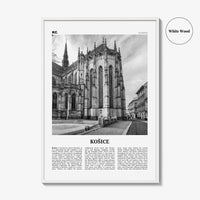 Kosice Print Black and White, Kosice Wall Art, Kosice Poster, Kosice Photo, Kosice Wall Décor, Kosice Map, Slovakia