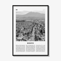 Kosovo Print Black and White, Kosovo Wall Art, Kosovo Poster, Kosovo Photo, Kosovo Wall Decor, Country Art Print