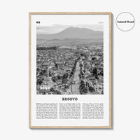 Kosovo Print Black and White, Kosovo Wall Art, Kosovo Poster, Kosovo Photo, Kosovo Wall Decor, Country Art Print