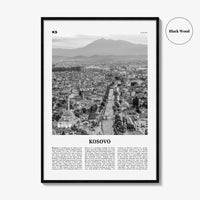 Kosovo Print Black and White, Kosovo Wall Art, Kosovo Poster, Kosovo Photo, Kosovo Wall Decor, Country Art Print