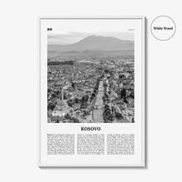 Kosovo Print Black and White, Kosovo Wall Art, Kosovo Poster, Kosovo Photo, Kosovo Wall Decor, Country Art Print