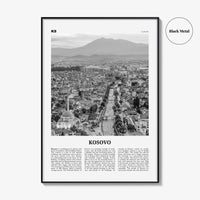 Kosovo Print Black and White, Kosovo Wall Art, Kosovo Poster, Kosovo Photo, Kosovo Wall Decor, Country Art Print