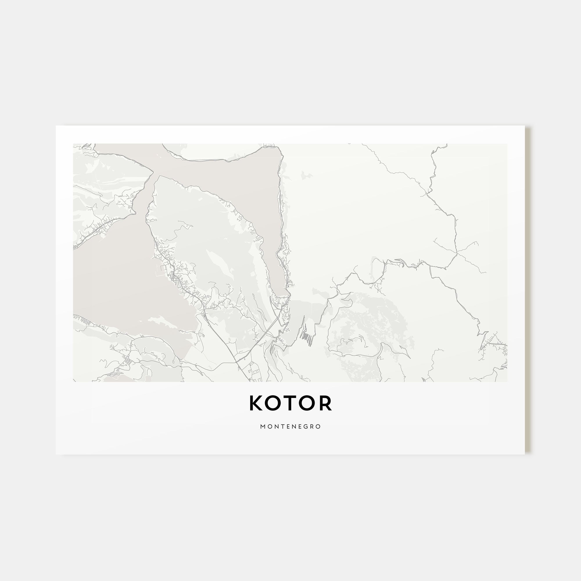 Kotor Map Landscape Poster