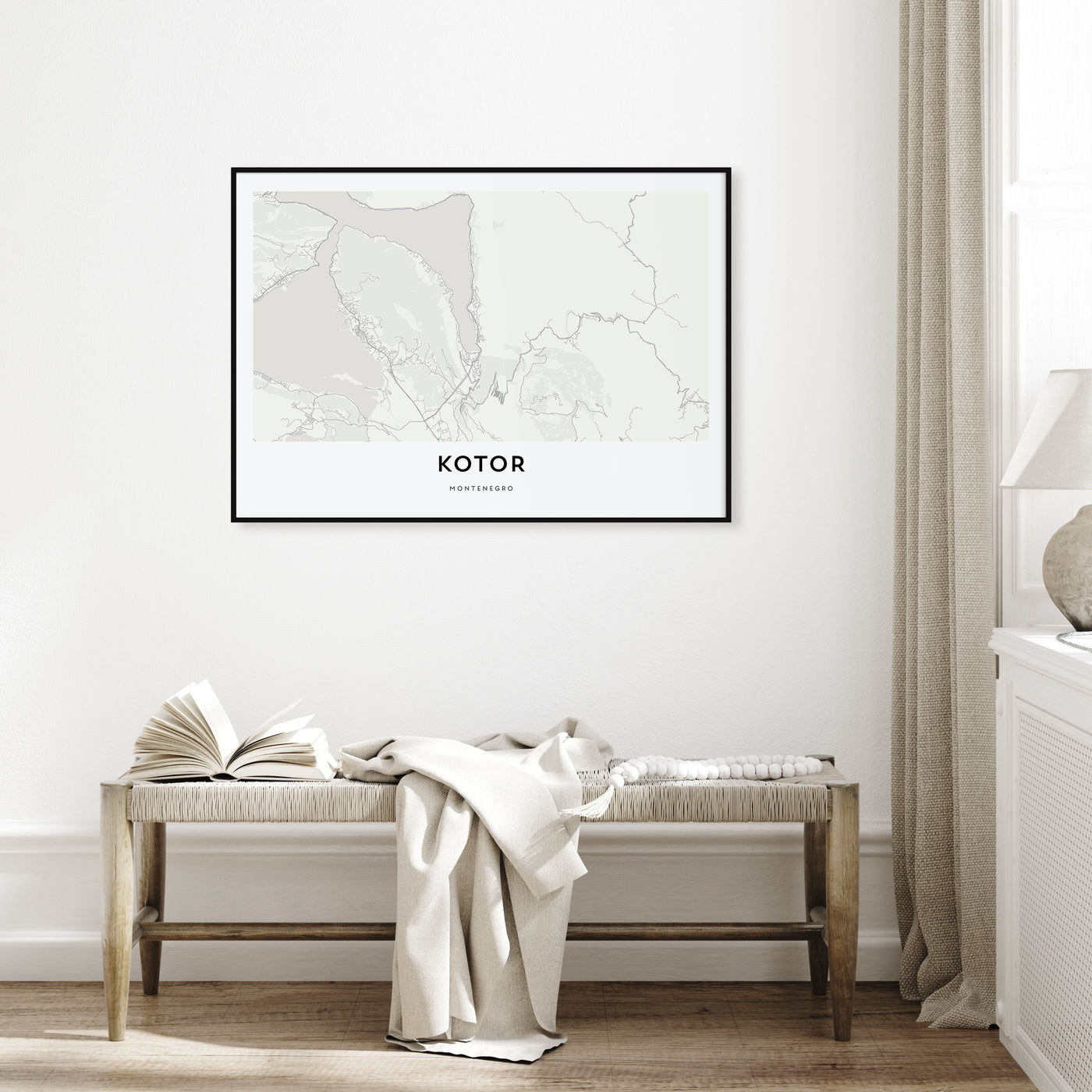 Kotor Map Landscape Poster