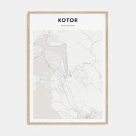 Kotor Map Portrait Poster