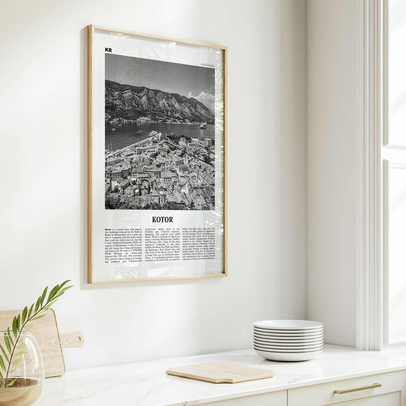 Kotor Print Black and White, Kotor Wall Art, Kotor Poster, Kotor Photo, Kotor Wall Décor, Котор, Montenegro, Europe